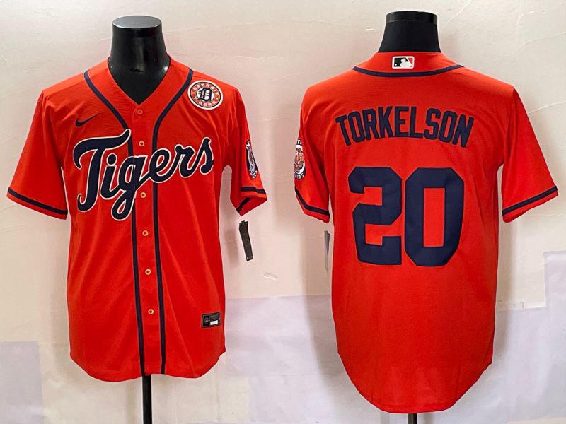 Men 2025 Detroit Tigers #20 Torkelson Orange Game Nike MLB Jersey style 5->mlb hats->Sports Caps